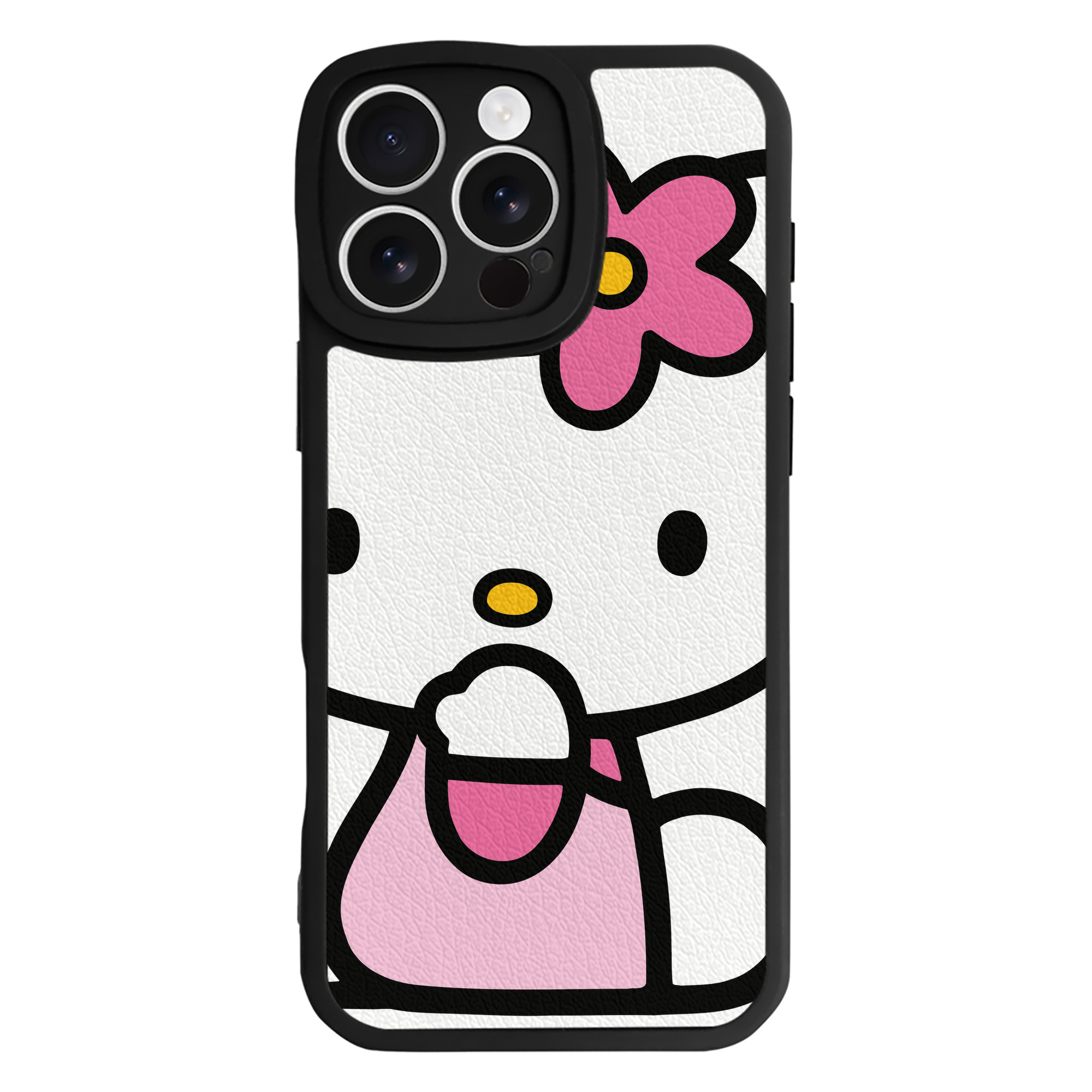 （画像用） Hello Kitty ハローキティ 【iPhone 16シリーズ対応】シリコンスマホケース（レザー調） 材質：シリコン